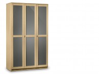 Julian Bowen Strada Light Oak and Smoked Gloss 3 Door Wooden Wardrobe Thumbnail