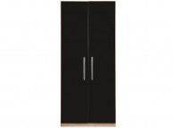 Sweet Dreams Gloss Black 2 Door Wardrobe Thumbnail