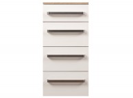 Sweet Dreams Gloss White 4 Drawer Bedside Thumbnail
