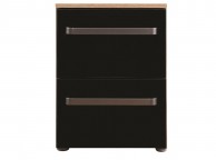 Sweet Dreams Gloss Black 2 Drawer Bedside Cabient Thumbnail