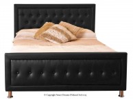 Sweet Dreams Bach 4ft6 Double Black Faux Leather Bed Frame Thumbnail