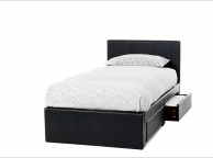 Serene Latino 3ft Single Black Faux Leather Bed Frame Thumbnail