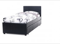 Serene Carra 3ft Single Black Faux Leather Guest Bed Thumbnail