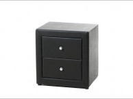 Serene Trieste Black Faux Leather Bedside Cabinet Thumbnail
