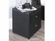 Serene Trieste Black Faux Leather Bedside Cabinet Thumbnail