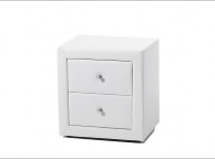 Serene Trieste White Faux Leather Bedside Cabinet Thumbnail