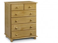 Julian Bowen Pickwick Pine Wooden 4 + 2 Chest of Drawers Thumbnail