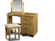 Julian Bowen Pickwick Pine Wooden Single Pedestal Dressing Table Thumbnail