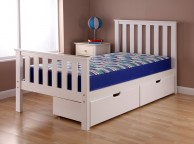 Airsprung Napoli 3ft Single High Footend White Wooden Bed Frame Thumbnail