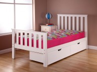 Airsprung Napoli 3ft Single High Footend White Wooden Bed Frame Thumbnail