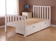 Airsprung Napoli 3ft Single High Footend White Wooden Bed Frame Thumbnail