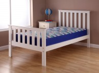 Airsprung Napoli 3ft Single High Footend White Wooden Bed Frame Thumbnail
