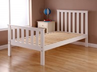Airsprung Napoli 3ft Single High Footend White Wooden Bed Frame Thumbnail