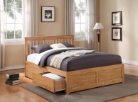 Flintshire Pentre 5ft Kingsize Oak Finish Bed With Drawers Thumbnail