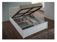 Flintshire Pentre 4ft6 Double White Wooden Ottoman Bed Thumbnail