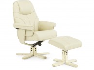 Serene Bodo Cream Faux Leather Recliner Chair Thumbnail