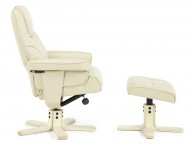 Serene Bodo Cream Faux Leather Recliner Chair Thumbnail