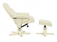 Serene Bodo Cream Faux Leather Recliner Chair Thumbnail