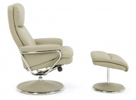 Serene Halden Taupe Faux Leather Recliner Chair Thumbnail