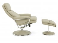Serene Halden Taupe Faux Leather Recliner Chair Thumbnail