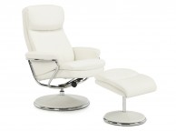 Serene Halden White Faux Leather Recliner Chair Thumbnail