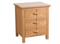Sweet Dreams Wren 3 Drawer Bedside Cabinet in Oak Thumbnail
