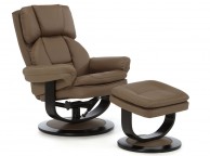 Serene Vardo Latte Bonded Leather Recliner Chair Thumbnail