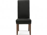 Serene Merton Black Faux Leather Dining Chairs With Walnut Legs (Pair) Thumbnail