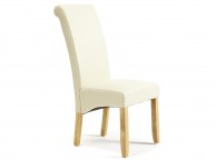 Serene Kingston Cream Faux Leather Dining Chairs With Oak Legs (Pair) Thumbnail