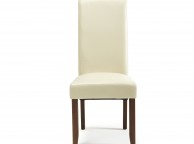 Serene Kingston Cream Faux Leather Dining Chairs With Walnut Legs (Pair) Thumbnail