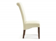 Serene Kingston Cream Faux Leather Dining Chairs With Walnut Legs (Pair) Thumbnail