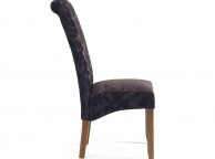 Serene Kingston Aubergine Floral Fabric Dining Chairs With Walnut Legs (Pair) Thumbnail