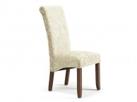 Serene Kingston Cream Floral Fabric Dining Chairs With Walnut Legs (Pair) Thumbnail