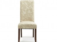 Serene Kingston Cream Floral Fabric Dining Chairs With Walnut Legs (Pair) Thumbnail