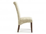 Serene Kingston Cream Floral Fabric Dining Chairs With Walnut Legs (Pair) Thumbnail