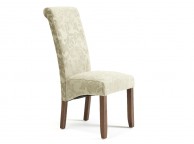 Serene Kingston Sage Floral Fabric Dining Chairs With Walnut Legs (Pair) Thumbnail