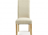Serene Kingston Cream Fabric Dining Chairs With Oak Legs (Pair) Thumbnail