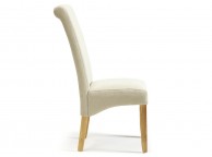 Serene Kingston Cream Fabric Dining Chairs With Oak Legs (Pair) Thumbnail