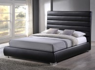 Time Living Chessington 5ft Kingsize Black Faux Leather Bed Frame Thumbnail