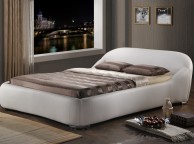 Time Living Manhattan 5ft Kingsize White Faux Leather Bed Frame Thumbnail