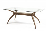 Serene Islington Glass And Walnut Finish Dining Table Thumbnail