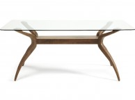 Serene Islington Glass And Walnut Finish Dining Table Thumbnail