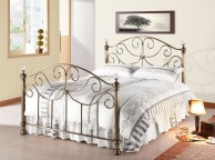 Time Living Victoria 4ft6 Double Brass Metal Bed Frame with Crystals Thumbnail