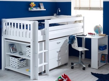 mid sleeper bed with desk