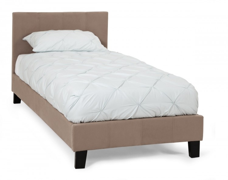 Serene Evelyn 3ft Single Latte Fabric Bed Frame by UK Bed Store