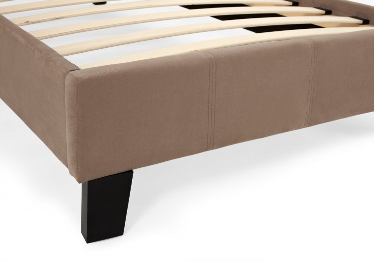 Serene Evelyn 3ft Single Latte Fabric Bed Frame by UK Bed Store