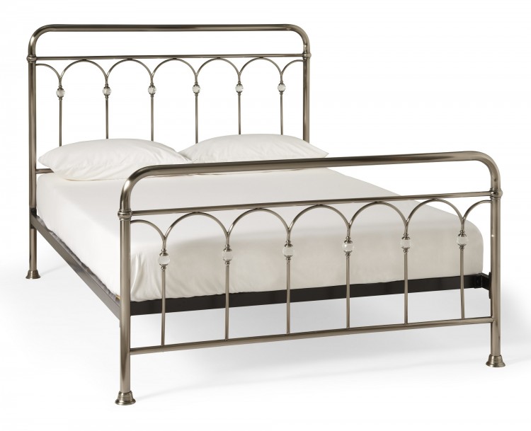 Serene Shilton 5ft King Size Antique Nickel Metal Bed Frame with
