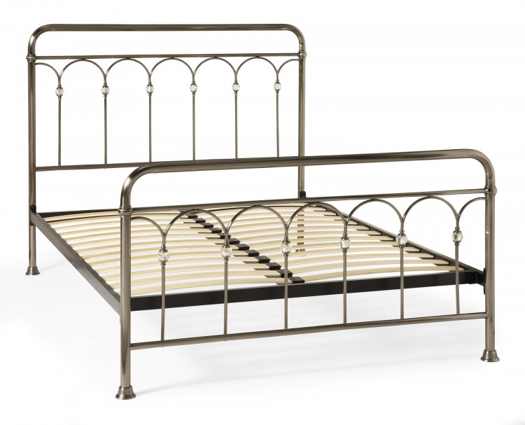 Super King Metal Bed Frame Serene Shilton 6ft Super King Size Antique Nickel Metal Bed Frame with