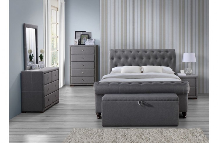 Birlea Sorrento 5 Drawer Chest In Grey Fabric By Birlea