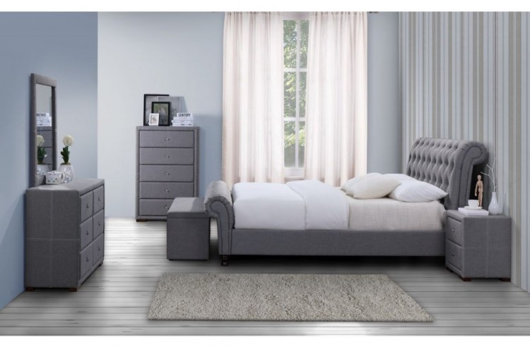 Birlea Castello 5ft Kingsize Grey Fabric Bed Frame By Grey Fabric Bed Frame Show More Information